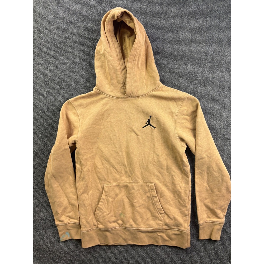 Jordan Hoodie Kids Large Tan Jumpman Logo Pullover Fleece C551-X0L 323‎